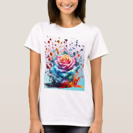 DRIP DROP ICE ROOS GESTILEERD DOOR TRREAL T-SHIRT