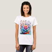 DRIP DROP ICE ROOS GESTILEERD DOOR TRREAL T-SHIRT (Voorkant volledig)