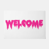 Drip Font WELCOME Doormat - Hot roze tekst Deurmat (Voorkant)