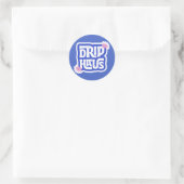 Drip Haus – Retro Speels Logo Ronde Sticker (Tas)