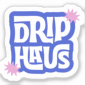 Drip Haus – Retro Speels Logo Sticker (Voorkant)