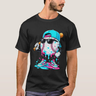 Drip honkbal levensstijl mascotte T-shirt Grappige