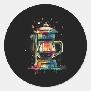 Drip koffiezetapparaat Barista koffie brouwen cafe Ronde Sticker