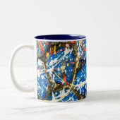 Drip Mok twee toonkoffie Abstract (Links)