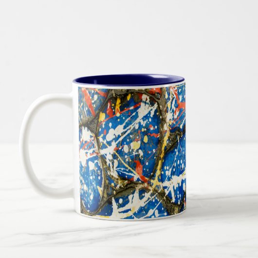 Drip Mok twee toonkoffie Abstract (Links)