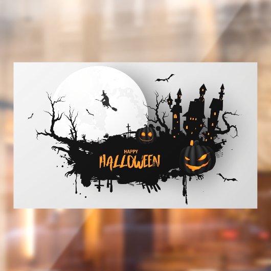 Drip Paint Halloween Haunted Scene Raamsticker (Vel 2)