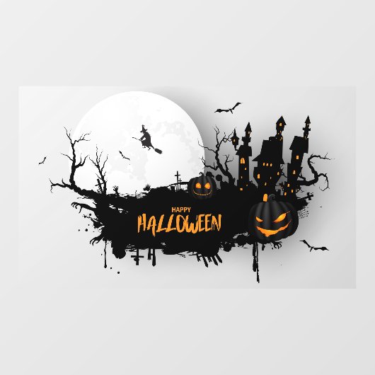 Drip Paint Halloween Haunted Scene Raamsticker (Vel)