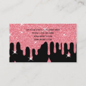 Drip Pink Glitter Sparkle Makeup Artist Hair Salon Visitekaartje (Achterkant)