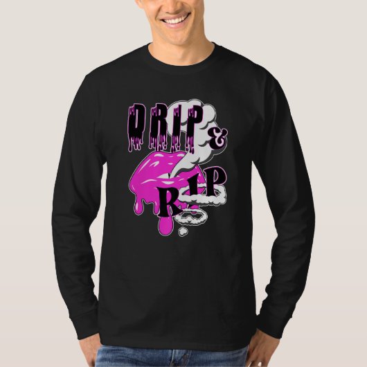 Drip & rip Vaping Lips & Vapor Rings voor nicotine T-shirt (Voorkant)