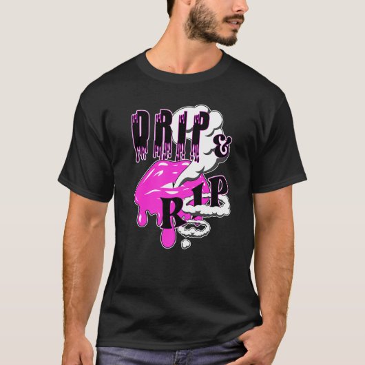 Drip & rip Vaping Lips & Vapor Rings voor nicotine T-shirt (Voorkant)