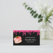 Drip roze cake gebak bakkerij visitekaartje (Staand voorkant)