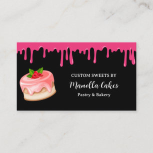 Drip roze cake gebak bakkerij visitekaartje