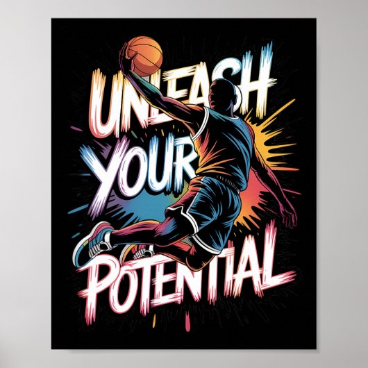 Drip Sketll Ontketen Je Potentieel Slam Dunk Kleur Poster (Voorkant)