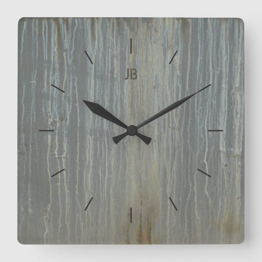 DRIP STAINED METAL | industriële of stedelijke dec Vierkante Klok (Voorkant)