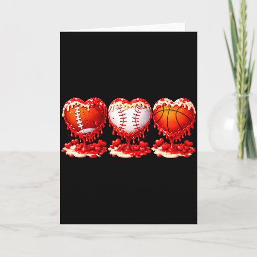 Drip Valentines Day Basketball Baseball Football B Kaart (Voorkant)