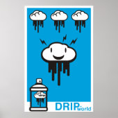 Drip World Blue Poster (Voorkant)