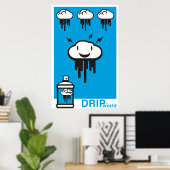Drip World Blue Poster (Thuiskantoor)