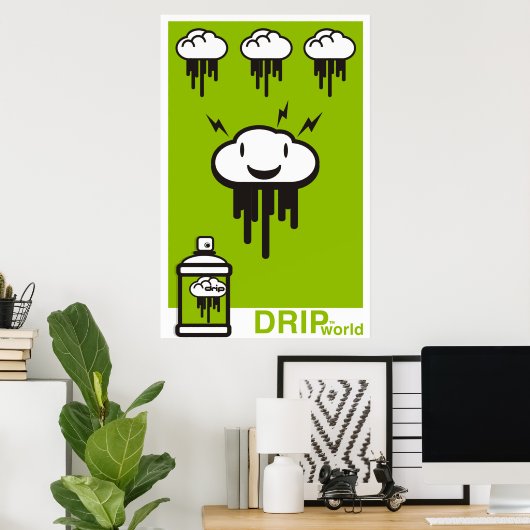 Drip World Green Poster (Thuiskantoor)