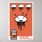 Drip World Oranje Poster (Voorkant)