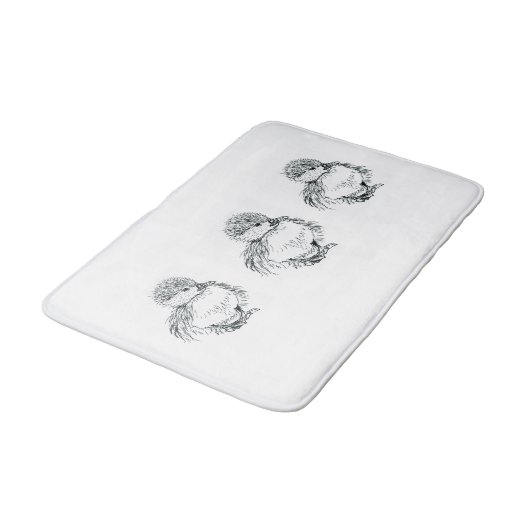 dripende badpen en inktillustratie badmat (Gekanteld)