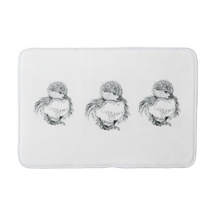 dripende badpen en inktillustratie badmat