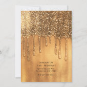 Driping in Gold Honey Glitter Sweet 16 Party Kaart (Achterkant)