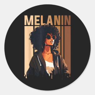 Dripn Melanin Zwarte Geschiedenis Trots Zwarte Lev Ronde Sticker