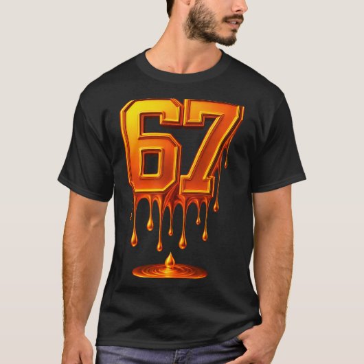 Dripng Gold 67 Meme Respect The Drip 67 Golden Aur T-shirt (Voorkant)