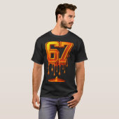 Dripng Gold 67 Meme Respect The Drip 67 Golden Aur T-shirt (Voorkant volledig)