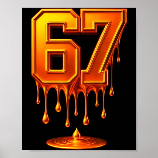 Dripng Goud 67 Meme Respecteer De Drip 67 Gouden A Poster (Voorkant)