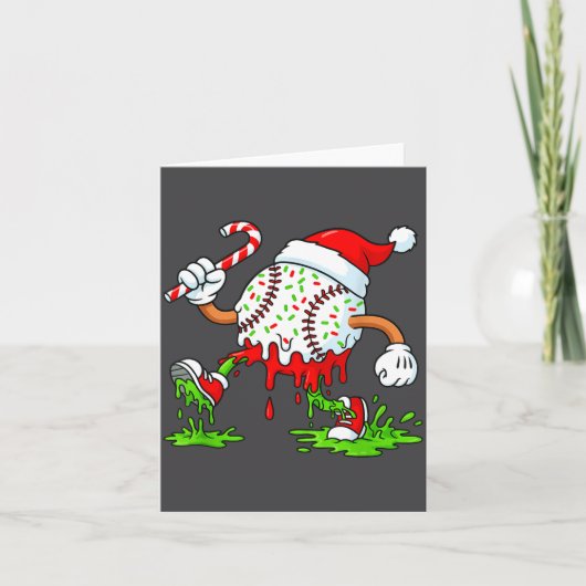 Dripng Ice Cream Baseball Santa Hat, Xmas Pajama K Kaart (Voorkant)