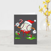 Dripng Ice Cream Baseball Santa Hat, Xmas Pajama K Kaart (Gele Bloem)