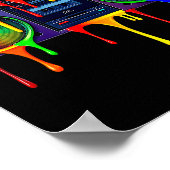 Dripng Paint Boombox Funny Old School 80s Music Hi Poster (Hoek)