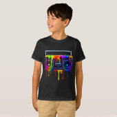 Dripng Paint Boombox Funny Old School 80s Music Hi T-shirt (Voorkant volledig)