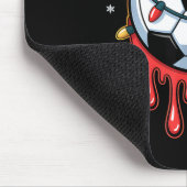 Dripng Soccer Ball Christmas Santa Hat Holiday  Muismat (Hoek)