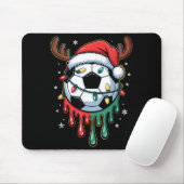 Dripng Soccer Ball Christmas Santa Hat Holiday  Muismat (Met muis)