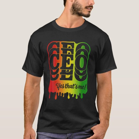 Drippende CEO Black Power Junenth Afrikaanse trots T-shirt (Voorkant)