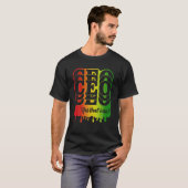 Drippende CEO Black Power Junenth Afrikaanse trots T-shirt (Voorkant volledig)
