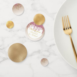 Drippende Glitter Roze Roze Goud Meisjes BEDANKT Confetti