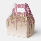 Drippende Glitter Sweet16 Roze Goud Roze 16de Fees Bedankdoosjes (Achterkant)