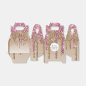 Drippende Glitter Sweet16 Roze Goud Roze 16de Fees Bedankdoosjes (Uitgevouwen)
