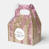 Drippende Glitter Sweet16 Roze Goud Roze 16de Fees Bedankdoosjes (Voorkant Zijde)
