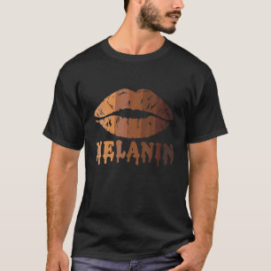 Drippin Melanin Ts voor vrouwen Lips Black History T-shirt