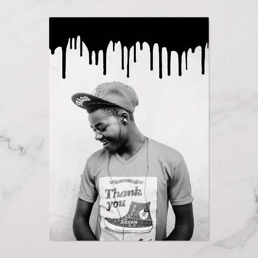 Drippin Swag 16 Birthday Folie Uitnodiging (Achterkant)