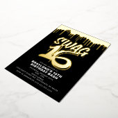 Drippin Swag 16 Birthday Folie Uitnodiging (Gedraaid)
