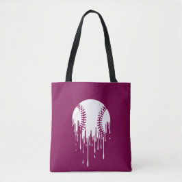 Dripping Baseball Design for Bold Sports Fans Tote Bag