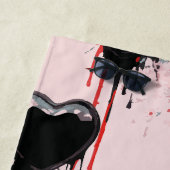 Dripping Black Hearts Pattern – Dark Love Art Strandlaken (In situ)