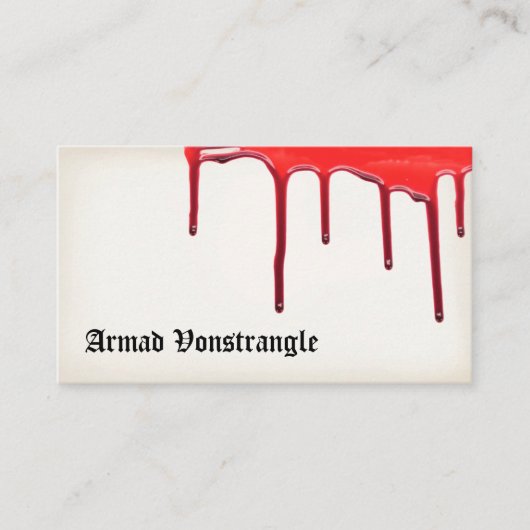 Dripping Blood Horror QR-code Visitekaartje (Voorkant)