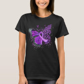 Dripping Butterfly Paarse lint Alzheimer's Aware T-shirt (Voorkant)