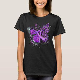 Dripping Butterfly Paarse lint Alzheimer's Aware T-shirt